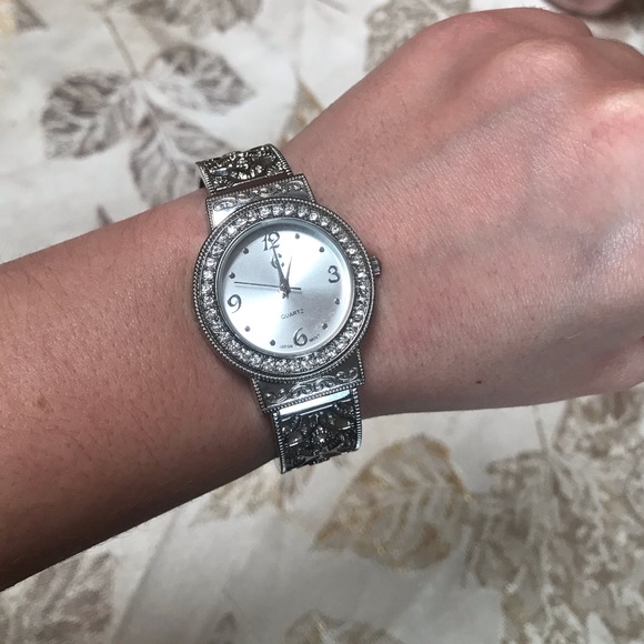 Charming Charlie Silver Cuff Watch - Picture 5 of 8